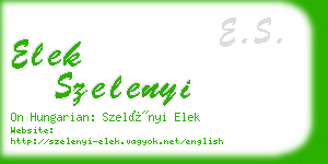 elek szelenyi business card